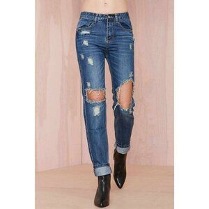 Nasty Gal Signature 8 Women's Blue Gira Boyfriend Jeans Size Small